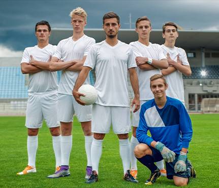 a football team posing for a photograph